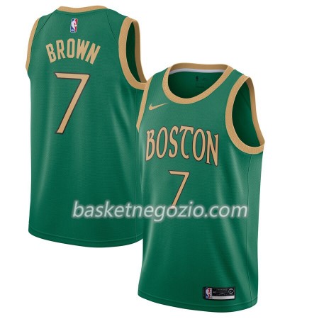 Canotte Uomo Boston Celtics Jaylen Brown 7 2019-20 Nike City Edition Swingman